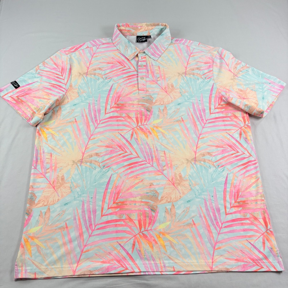 Sunday Swagger Shirt Mens 2XL Floral AOP‎ Golf Polo Stretch Performance